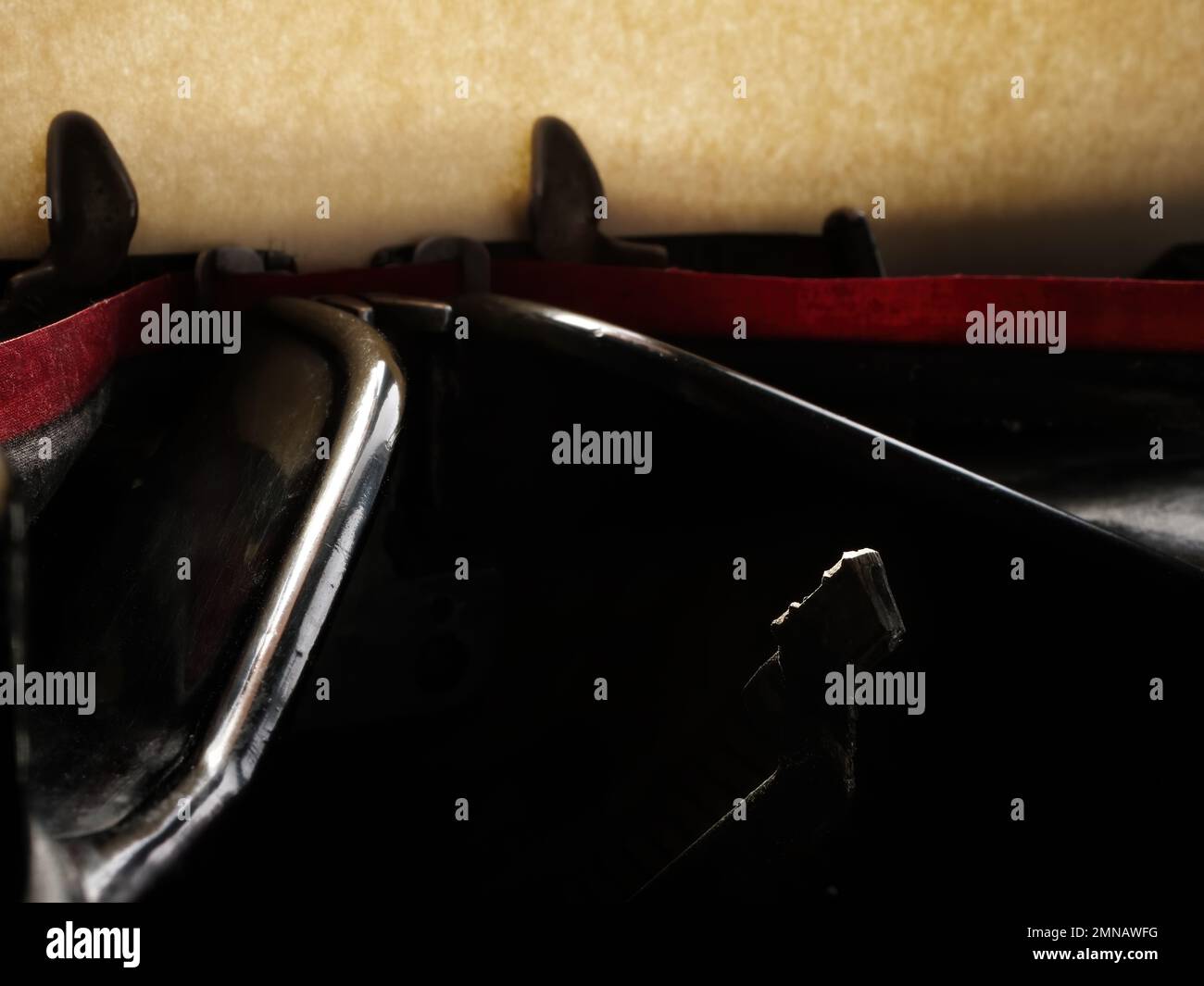 Blog e Storytelling Concept. Primo piano di una macchina da scrivere. Foto Stock