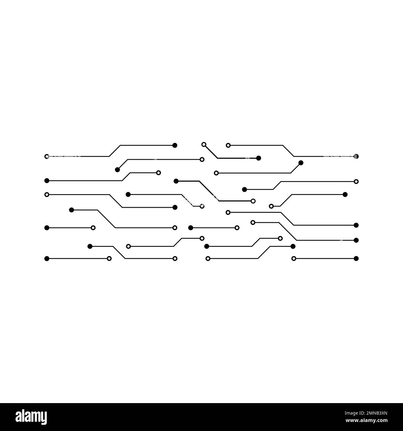 Disegno dell'icona del circuito elettrico tecnologia del logo del simbolo vettoriale Foto Stock