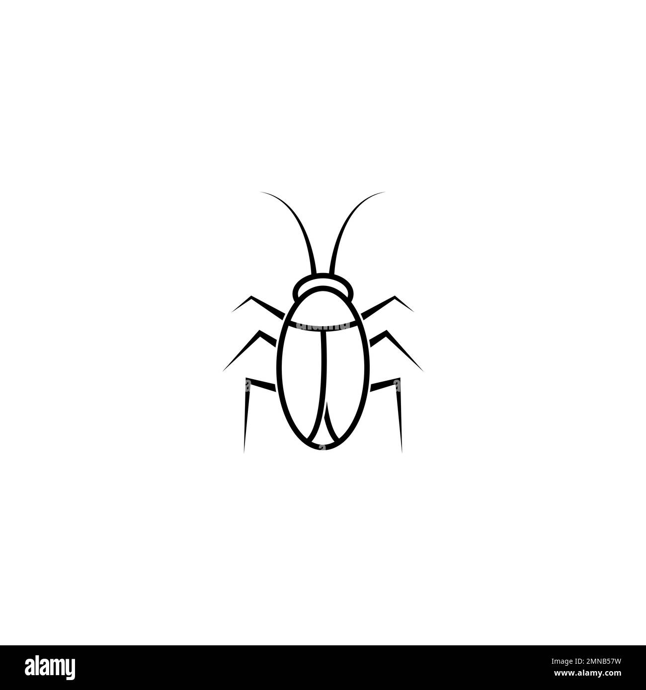 Disegno del logo di illustrazione dell'icona del vettore del cockroach Foto Stock
