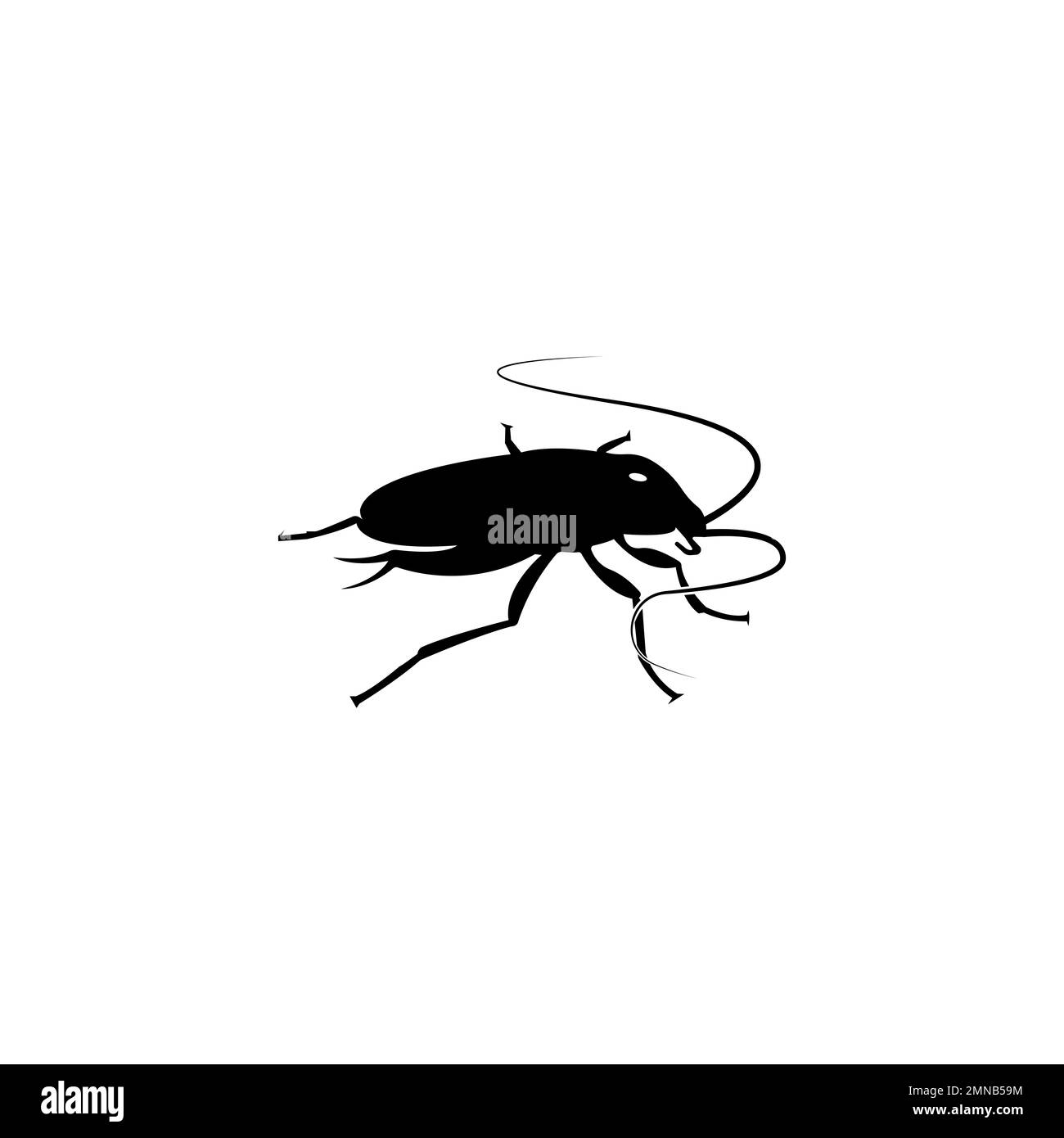 Disegno del logo di illustrazione dell'icona del vettore del cockroach Foto Stock