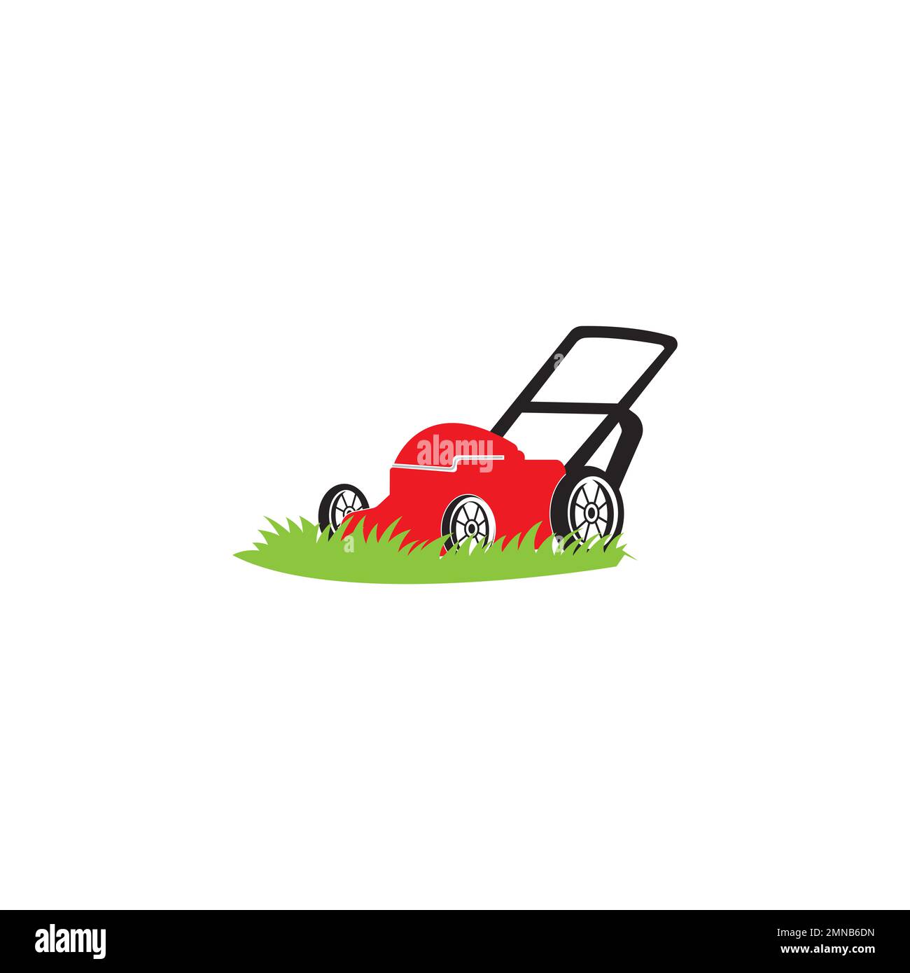 icona del rasaerba disegno vettoriale piatto. Foto Stock
