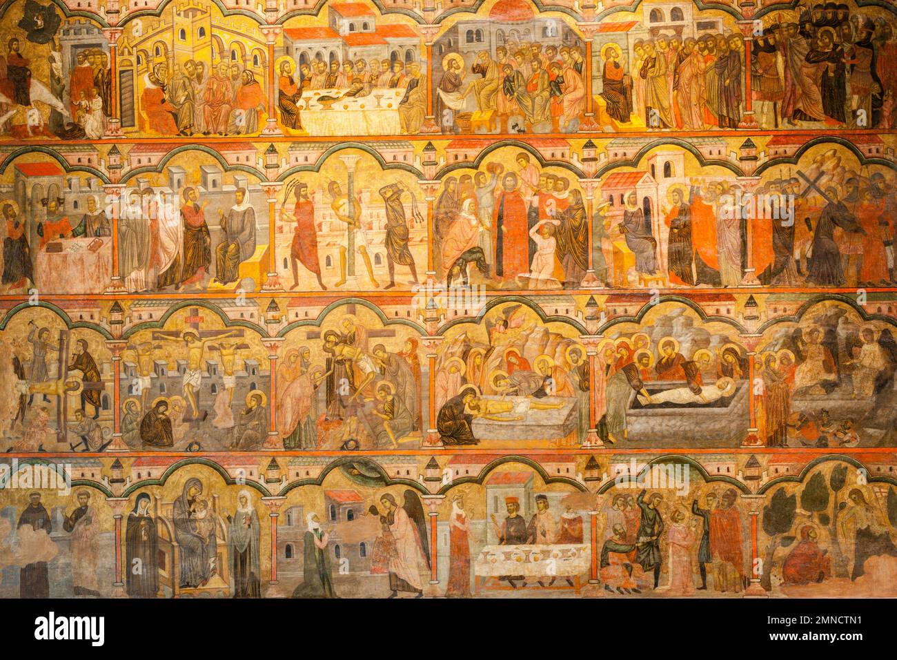 Pala d'altare della passione di Cristo, 1290-1305, anonimo, proveniente dal convento di Santa Clara, Palau Episcopal, -Diocesà Museo di Maiorca-, m Foto Stock