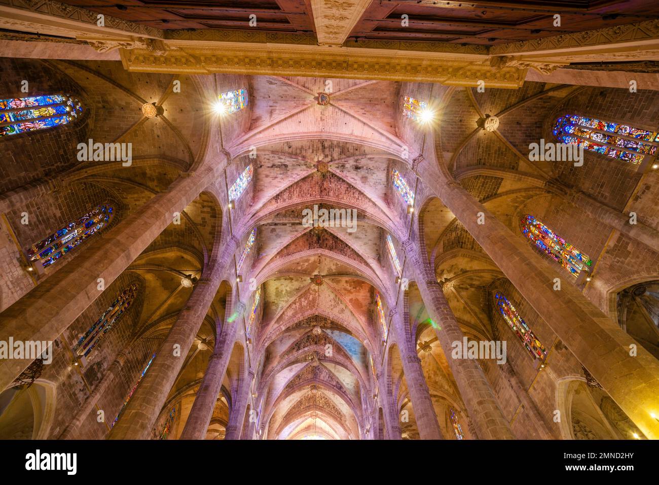 Catedral de Mallorca , siglo XIII, Monumento Histórico-artístico, Palma di Mallorca, Islas Baleares, España, Europa Foto Stock