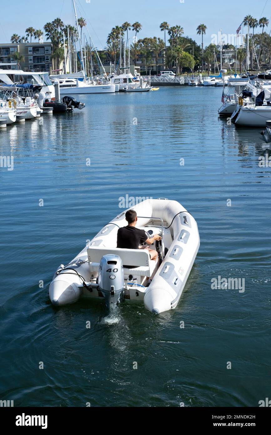 Barche nel porto turistico di Marina del Rey, California, USA. Foto Stock
