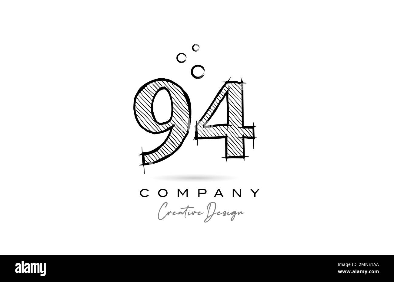 Un'icona con il logo a 94 lettere di colore rosa e blu. Modello creativo per aziende e aziende Illustrazione Vettoriale