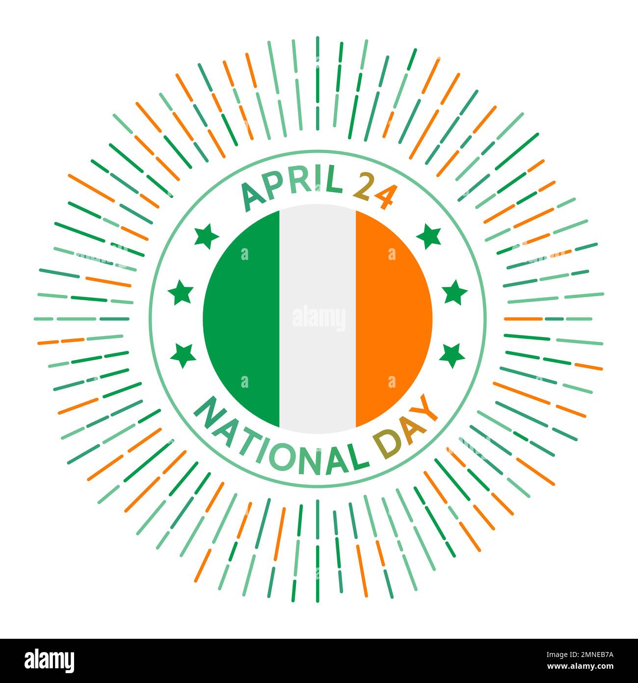 Distintivo nazionale irlandese. Indipendenza dal Regno Unito di Gran Bretagna e Irlanda. Di solito si festeggia il lunedì di Pasqua. Illustrazione Vettoriale
