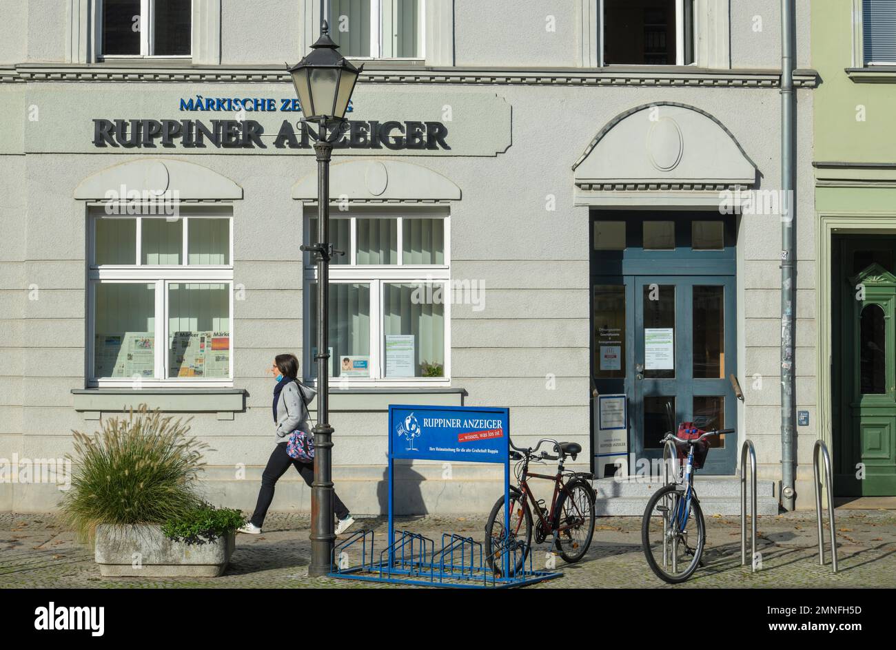 Maerkische Zeitung, Ruppiner Anzeiger, Editoriale, Karl-Marx-Strasse, Neuruppin, Ostprignitz-Ruppin County, Brandeburgo, Germania Foto Stock