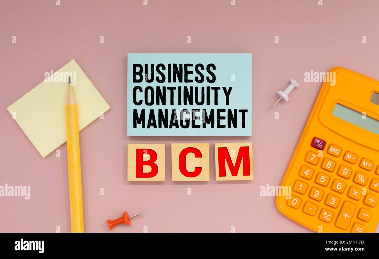 Paper con parole BCP Business Continuity Plan. Foto Stock