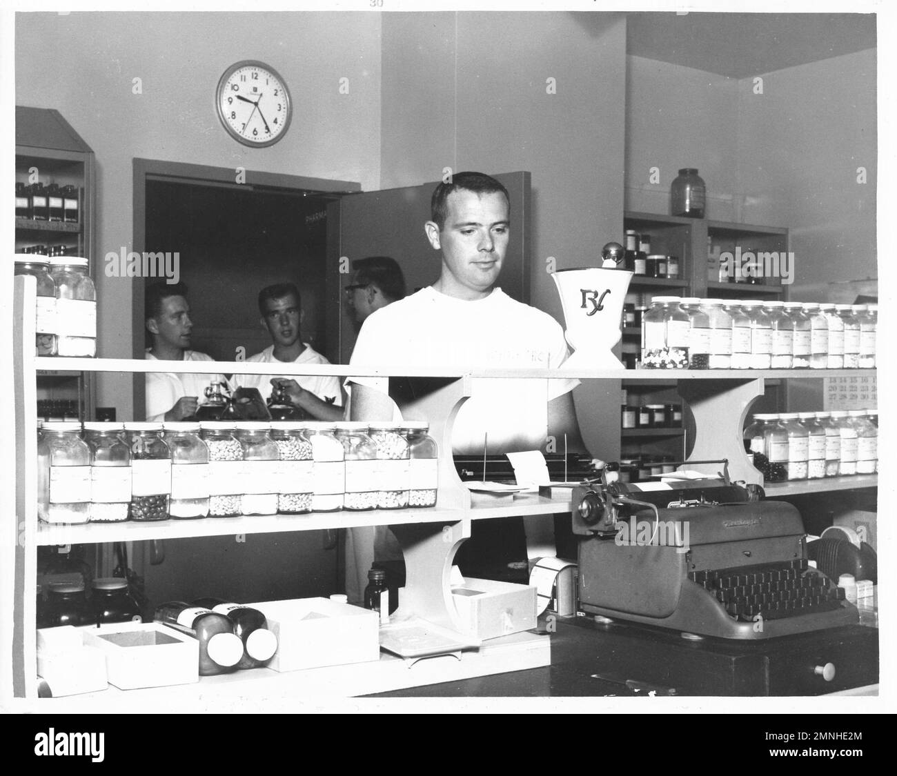 Naval Hospital St. Albans Pharmacy, Long Island, New York ca. 1958 Foto Stock