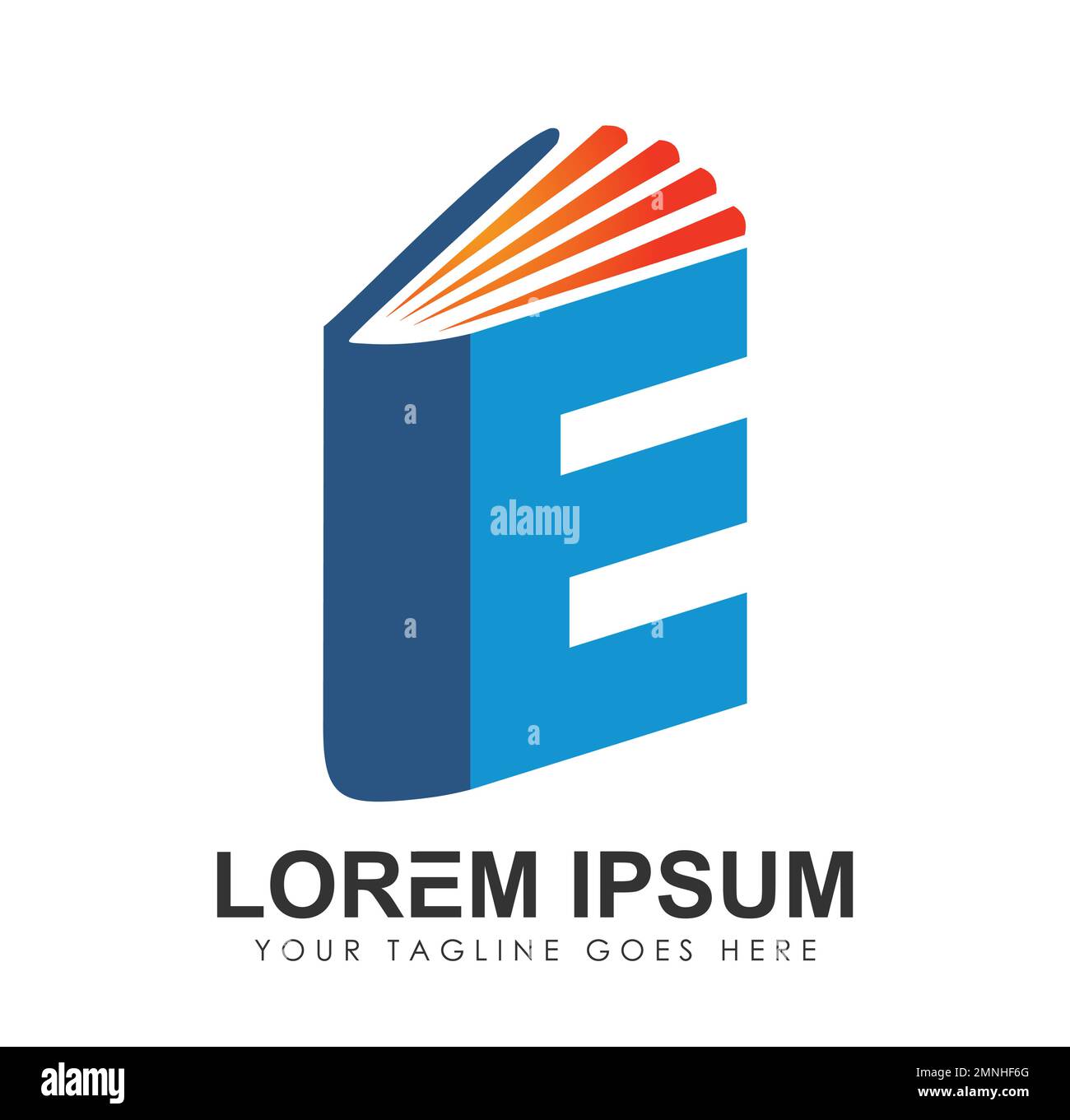 E book Monogram Logo icona vettoriale Firma illustrazione su sfondo bianco isolato Illustrazione Vettoriale