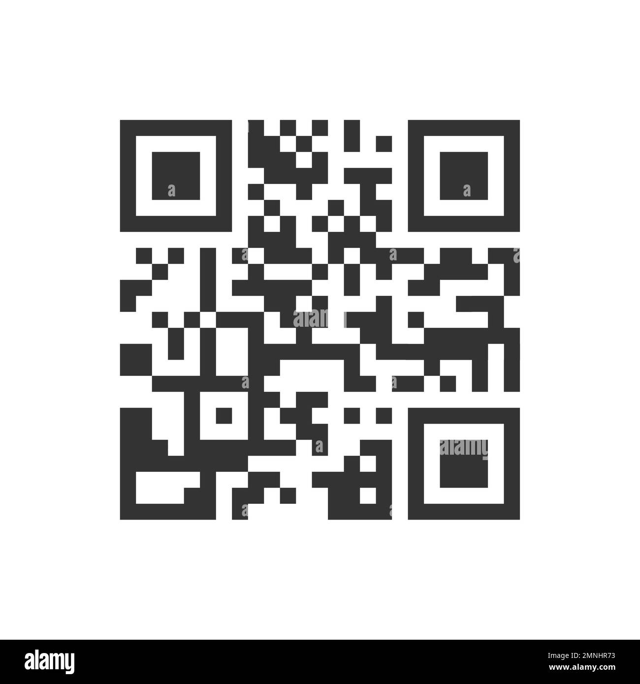 Icona del codice QR. Modello di codice a barre a matrice di risposta rapida. Etichetta digitale con dati informativi per la scansione tramite telefono cellulare isolato su sfondo bianco. Illustrazione grafica vettoriale Illustrazione Vettoriale