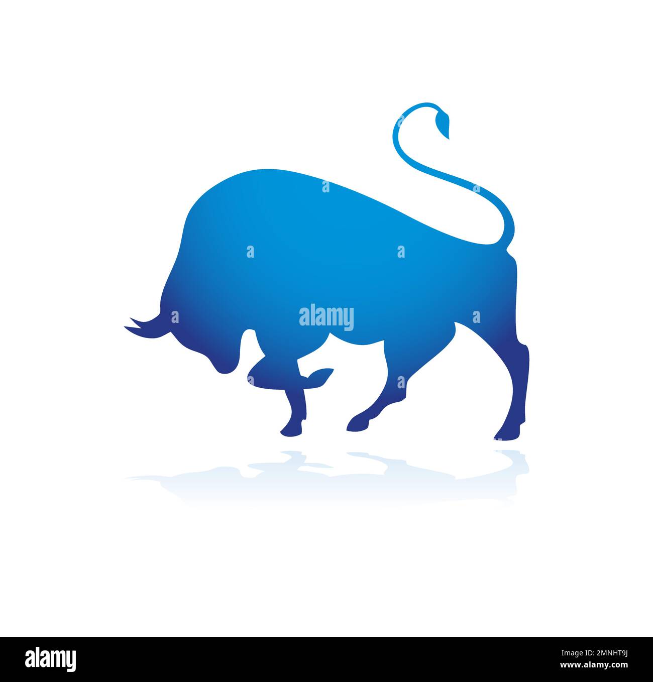 Icona vettore logo Bull Firma illustrazione su sfondo bianco isolato Illustrazione Vettoriale