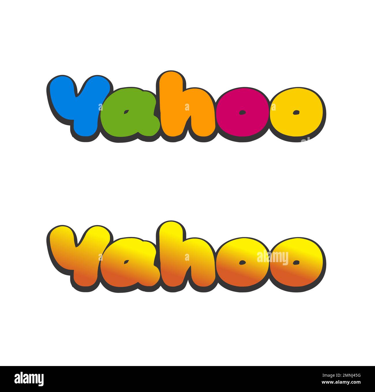 YAHOO Monogramma lettere iniziali Logo icona vettore segno illustrazione su sfondo bianco isolato Illustrazione Vettoriale