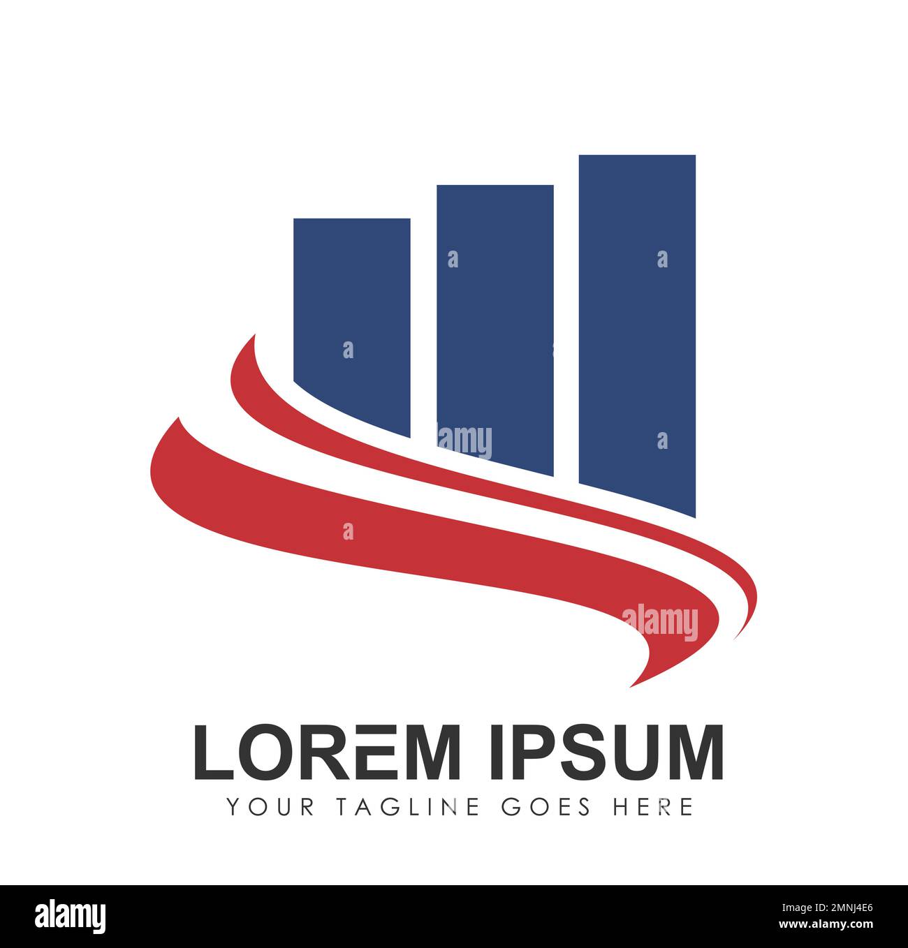 Icona vettoriale del logo della barra di forma d'onda e di crescita Firma isolata su sfondo bianco Illustrazione Vettoriale