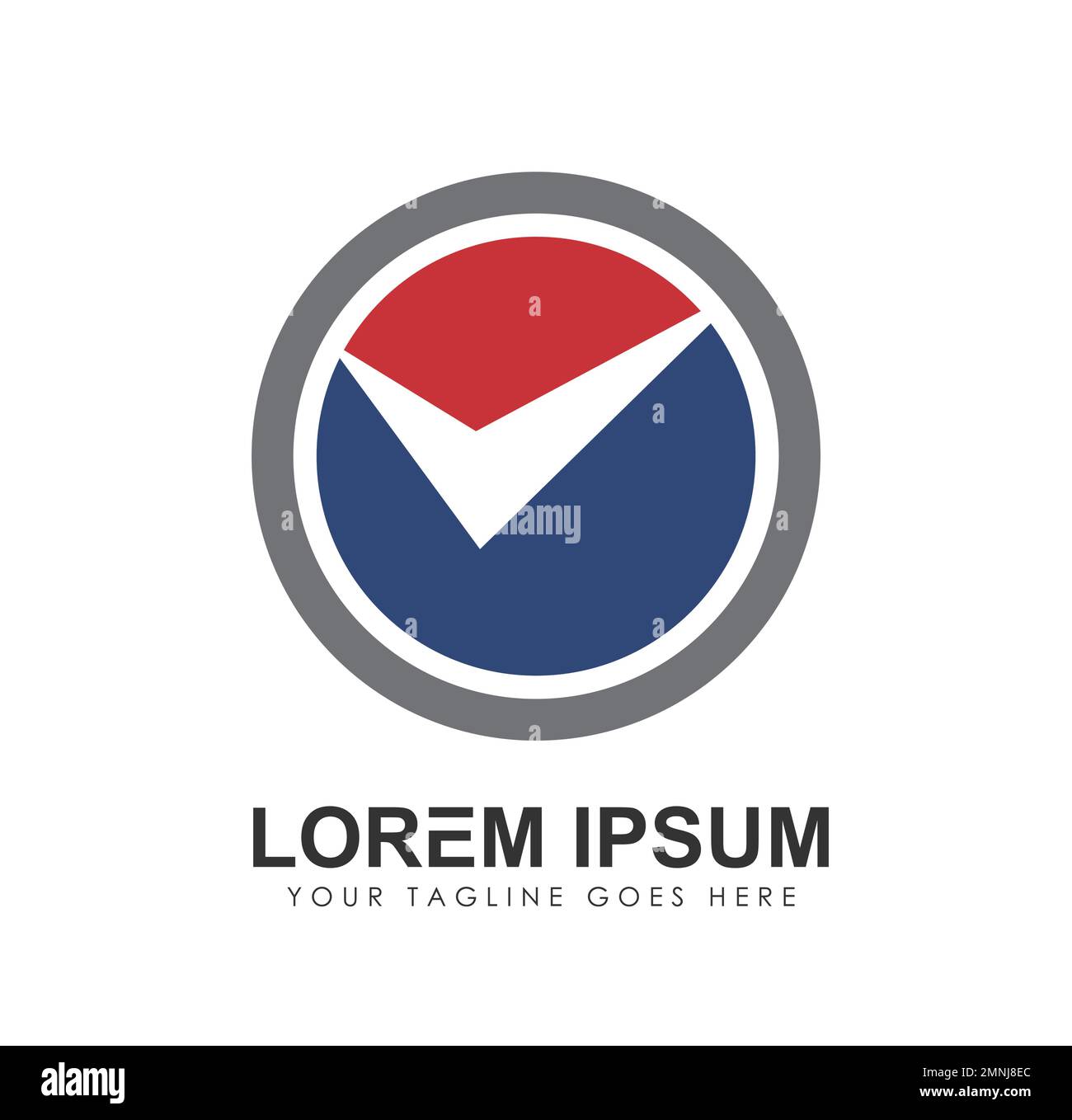 Cerchio segno di spunta icona vettore logo illustrazione del segno su sfondo bianco isolato Illustrazione Vettoriale