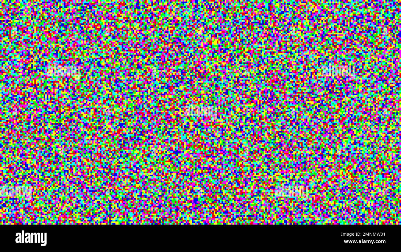 Effetto pixel fluido del rumore tv. Segnale TV a colori, grana disturbo. Interferenze e disturbi dello schermo. Vettore grunge Illustrazione Vettoriale