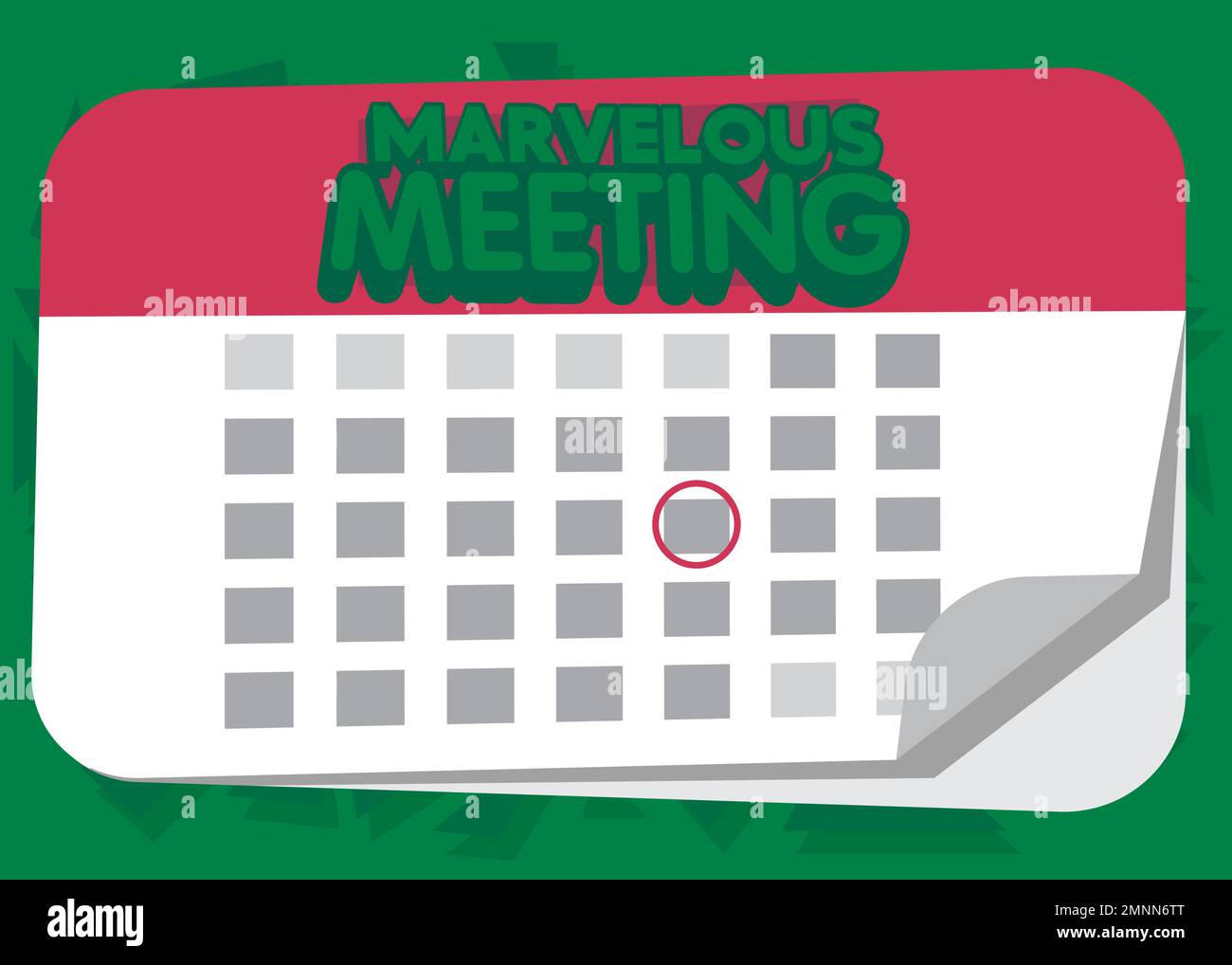 Meraviglioso testo dell'incontro con il Calendario. Illustrazione del vettore cartoon. Illustrazione Vettoriale