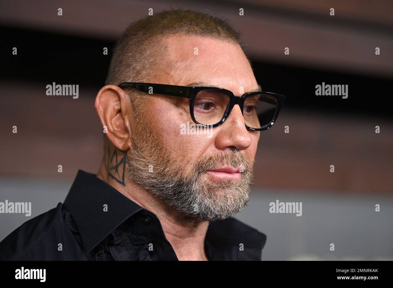 New York, Stati Uniti. 30th Jan, 2023. Dave Bautista partecipa alla prima mondiale 'Knock at the Cabin' al Jazz al Frederick P. Rose Hall del Lincoln Center, New York, NY, 30 gennaio 2023. (Foto di Anthony Behar/Sipa USA) Credit: Sipa USA/Alamy Live News Foto Stock