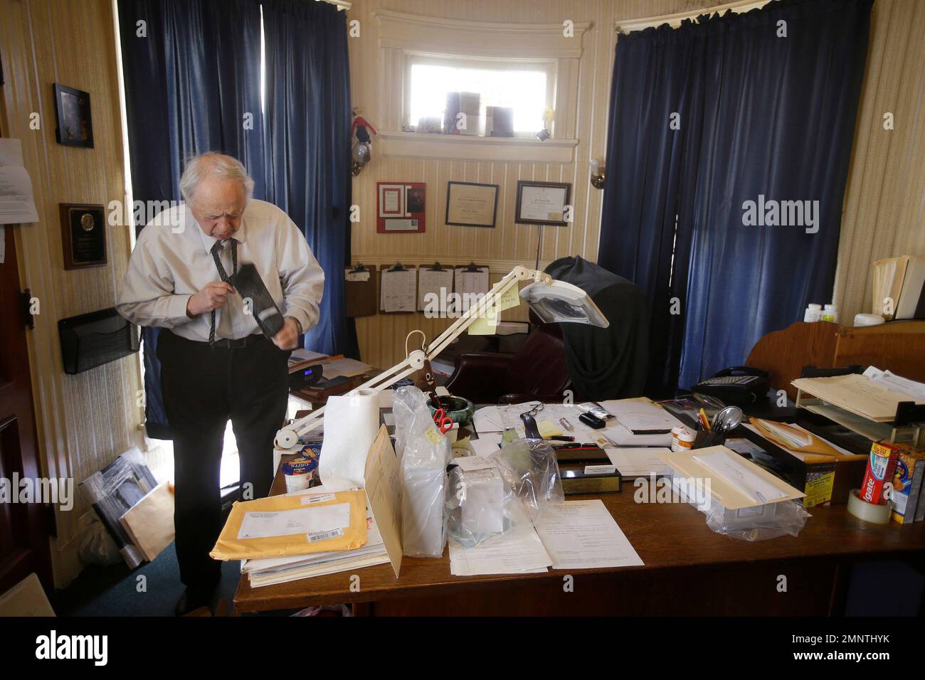 In this Thursday, Feb. 1, 2018, photo, Peter Stefan, funeral director