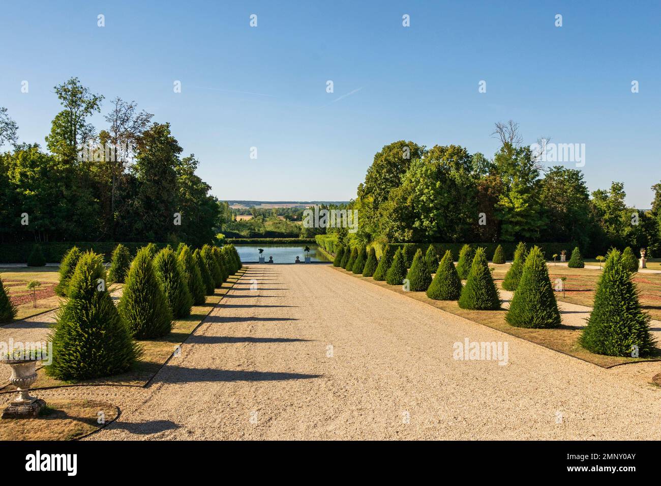 Il castello Château de la Motte-Tilly a la Motte-Tilly nella valle della Senna del dipartimento Aube, in Francia Foto Stock