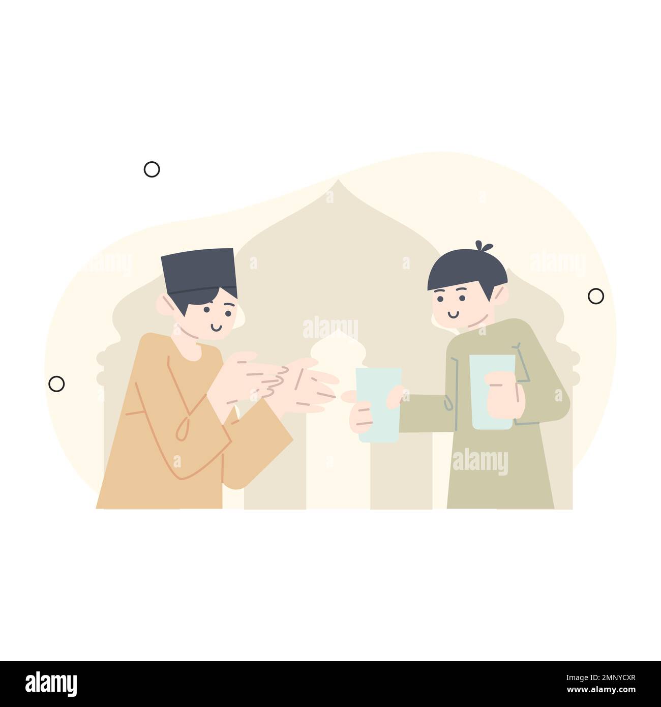 illustrazione di ramadan. qualcuno che riceve acqua per rompere il veloce. Illustrazione Vettoriale illustrazione di ramadan. qualcuno che riceve acqua per rompere il veloce. Illustrazione Vettoriale