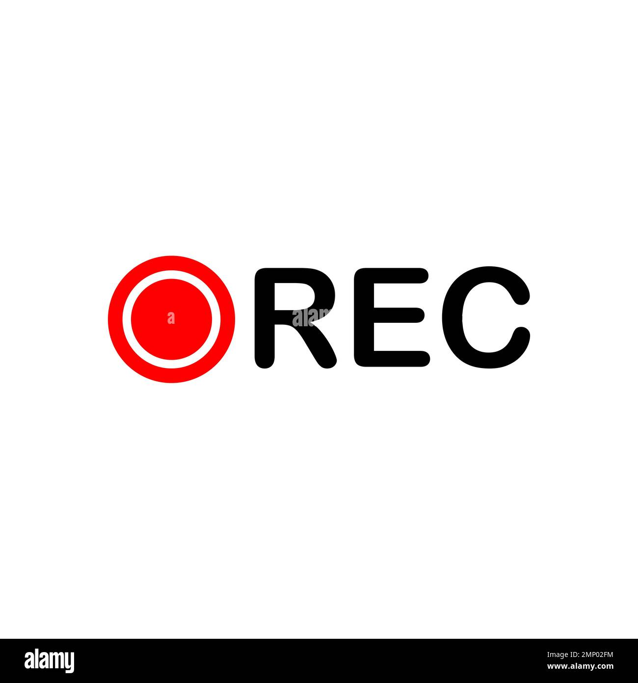 Segno di registrazione, pannello rosso, registrazione, simbolo del vettore isolato su sfondo bianco Illustrazione Vettoriale