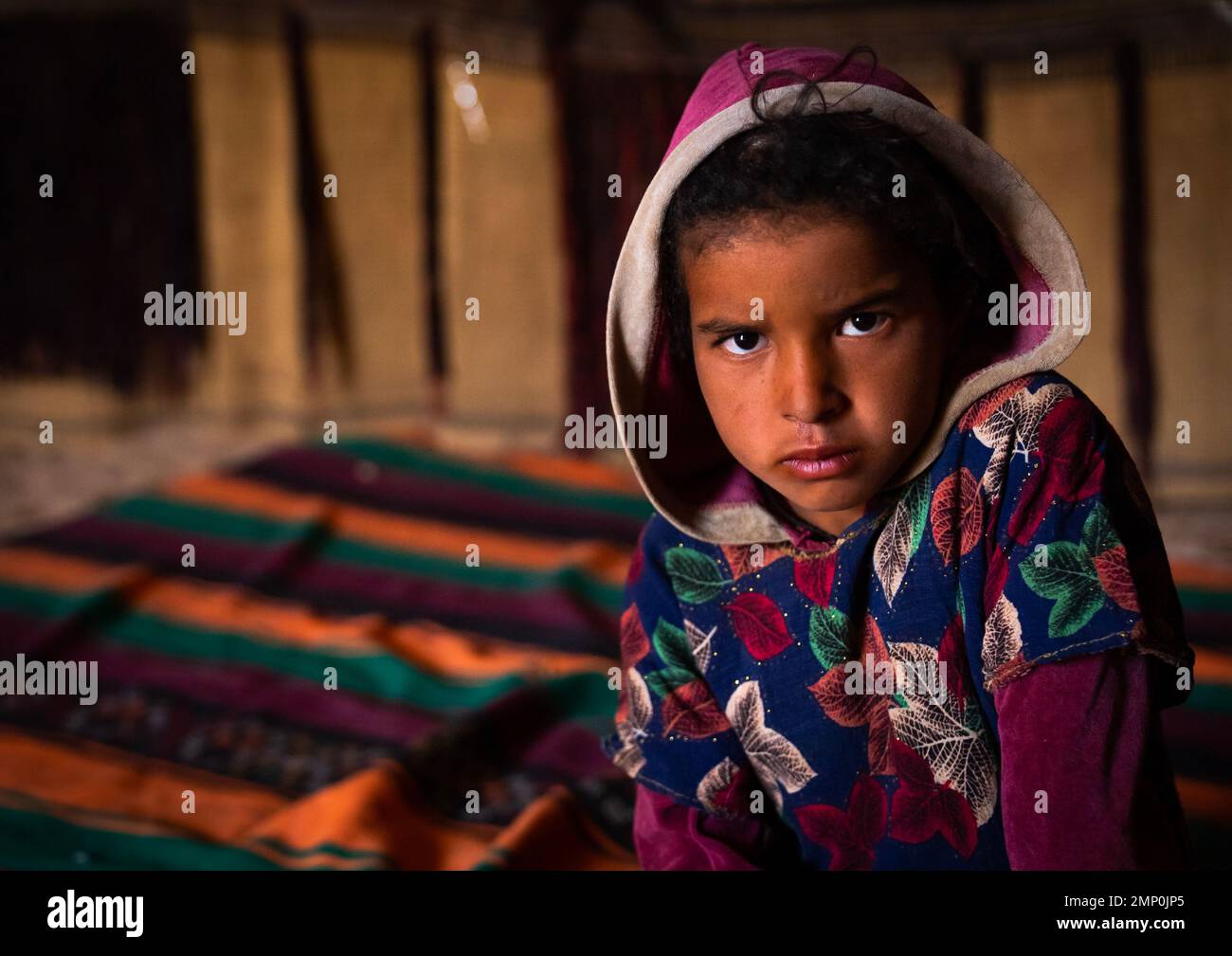 Ritratto di una ragazza tuareg, Nord Africa, Tamanrasset, Algeria Foto Stock
