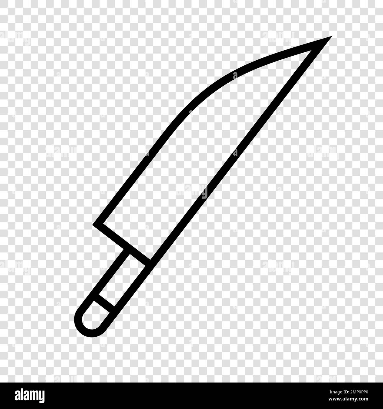 Icona a forma di coltello semplice. Un coltello da taglio. Vettore modificabile. Illustrazione Vettoriale