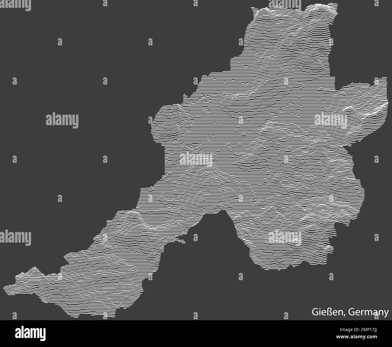Mappa topografica di GIESSEN, GERMANIA Illustrazione Vettoriale