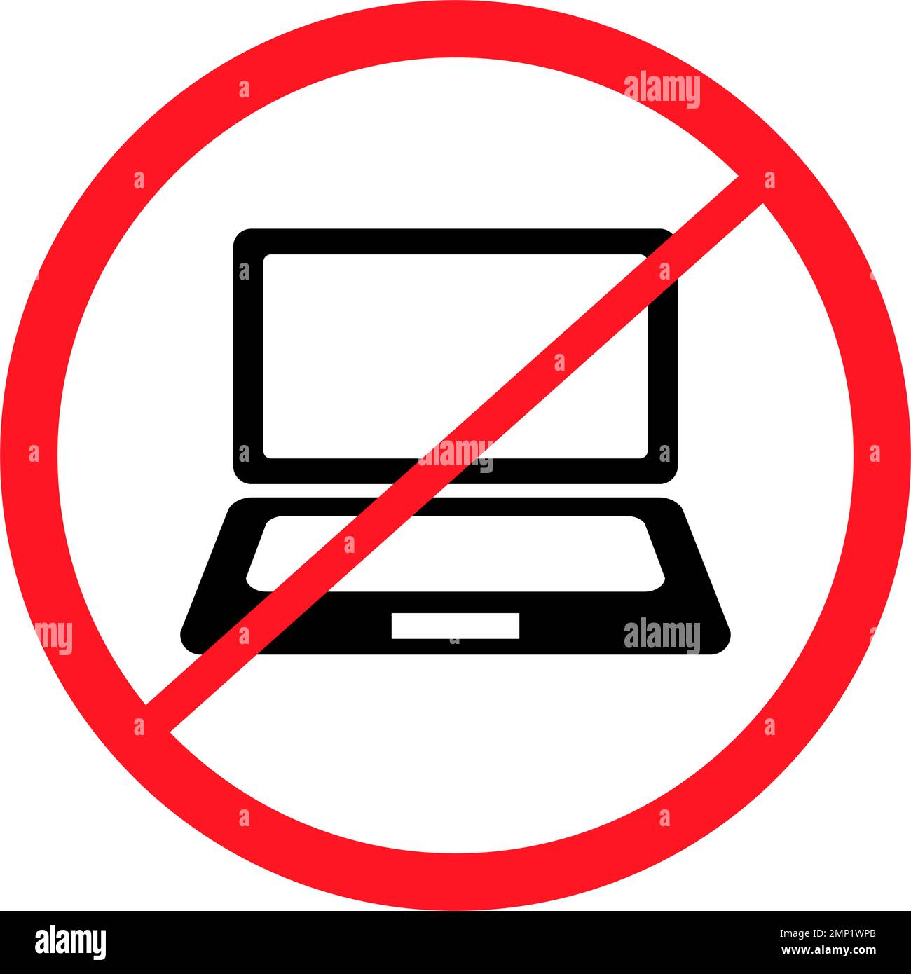 Non utilizzare il computer qui. Vettore modificabile. Illustrazione Vettoriale