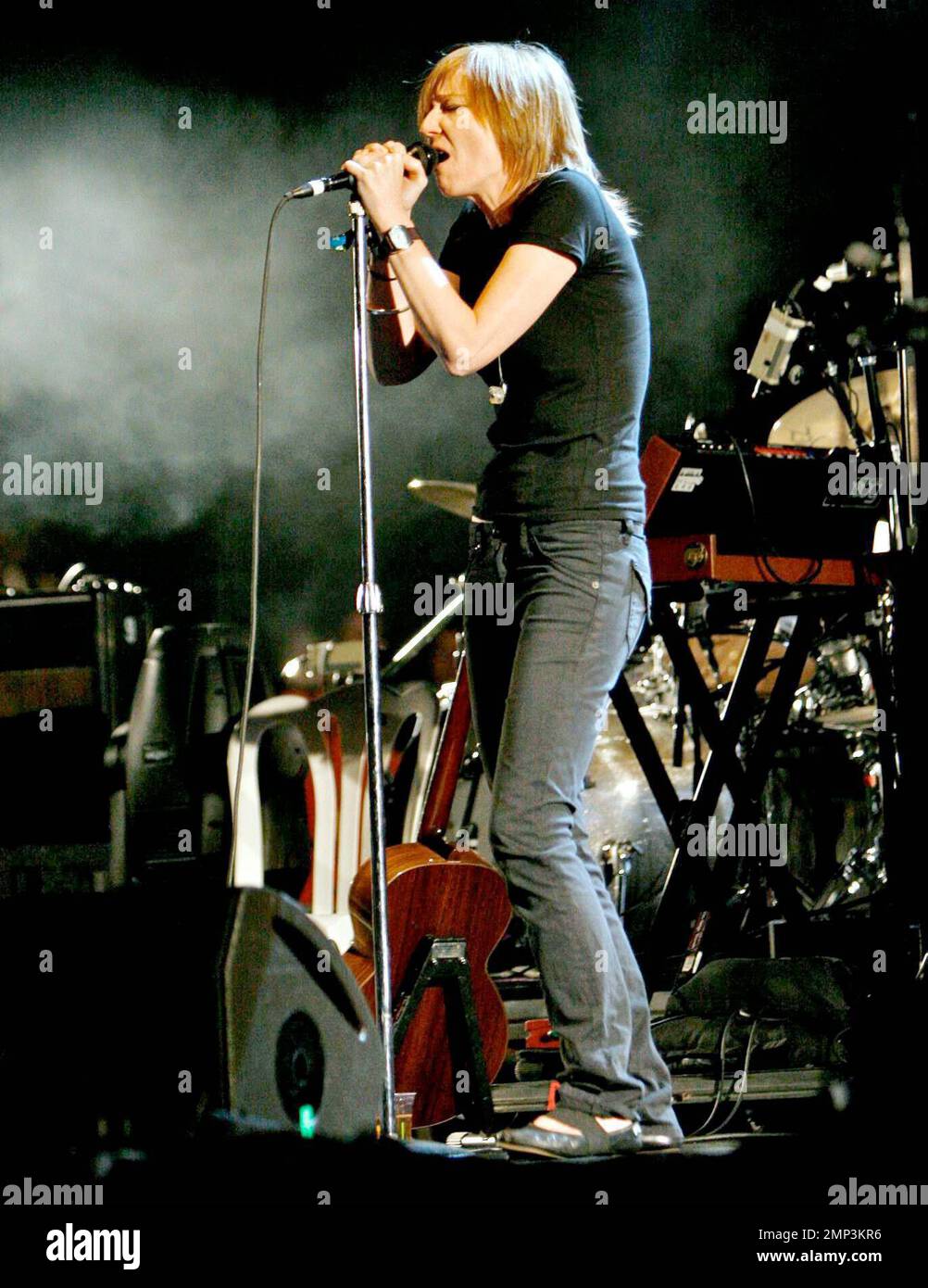 Portishead si esibisce al Coachella Music Festival di Indio, California. 4/26/08. Foto Stock