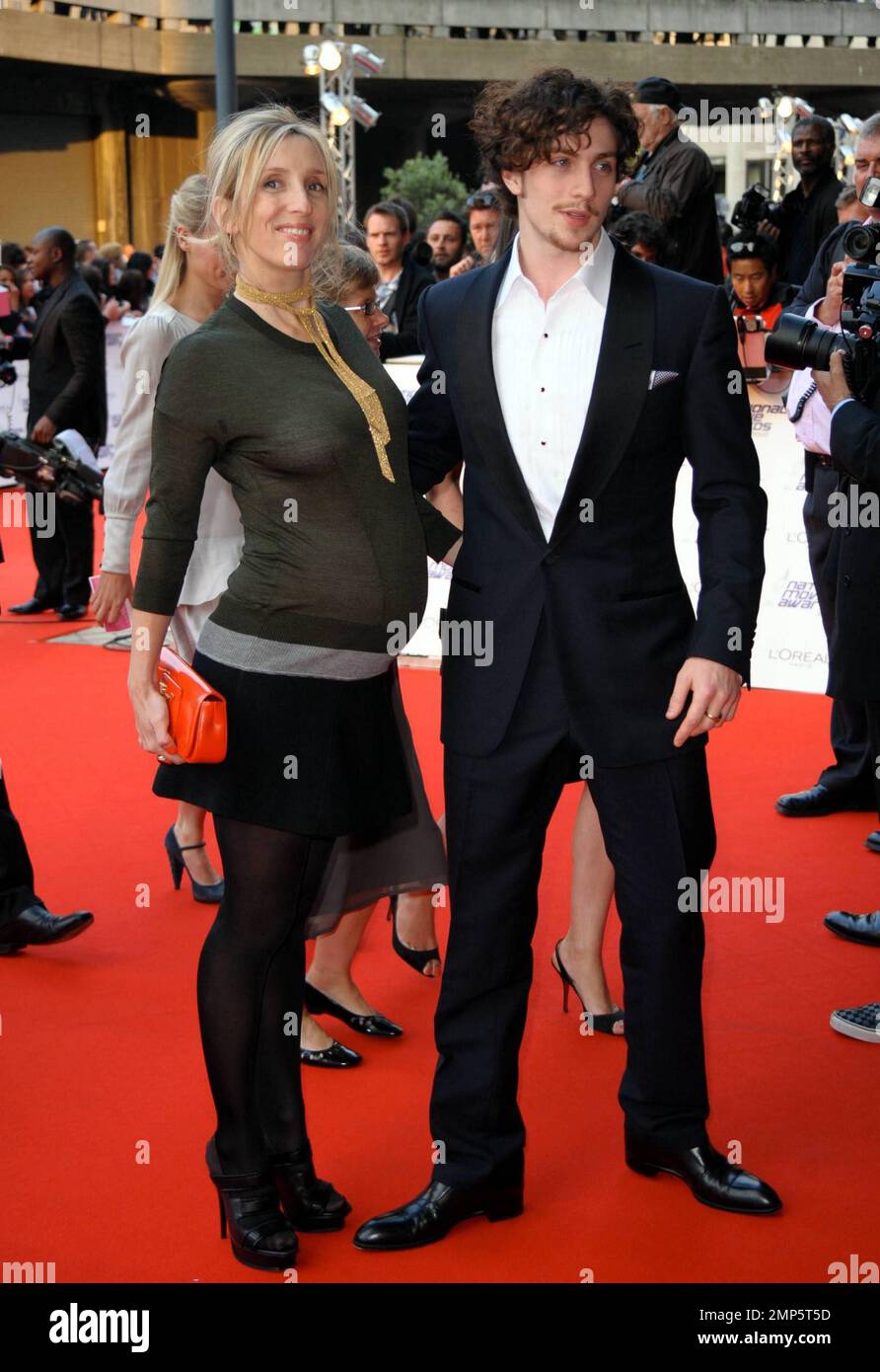Sam Taylor Wood e Aaron Johnson ai National Movie Awards 2010 a Londra, Regno Unito. 5/26/10. Foto Stock
