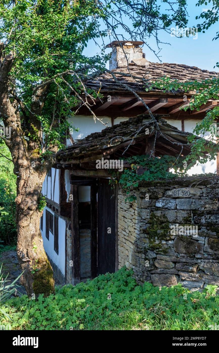 Villaggio Staro Stefanovo, antica architettura tradizionale, comune di Lovech Foto Stock
