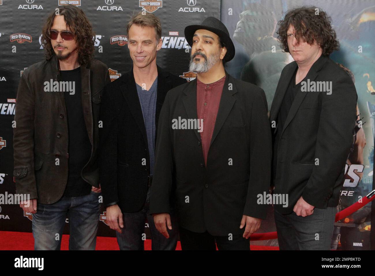 Soundgarden alla prima mondiale di The Avengers di Marvel al Teatro El Capitan. Los Angeles, California. 11th aprile 2012. . Foto Stock