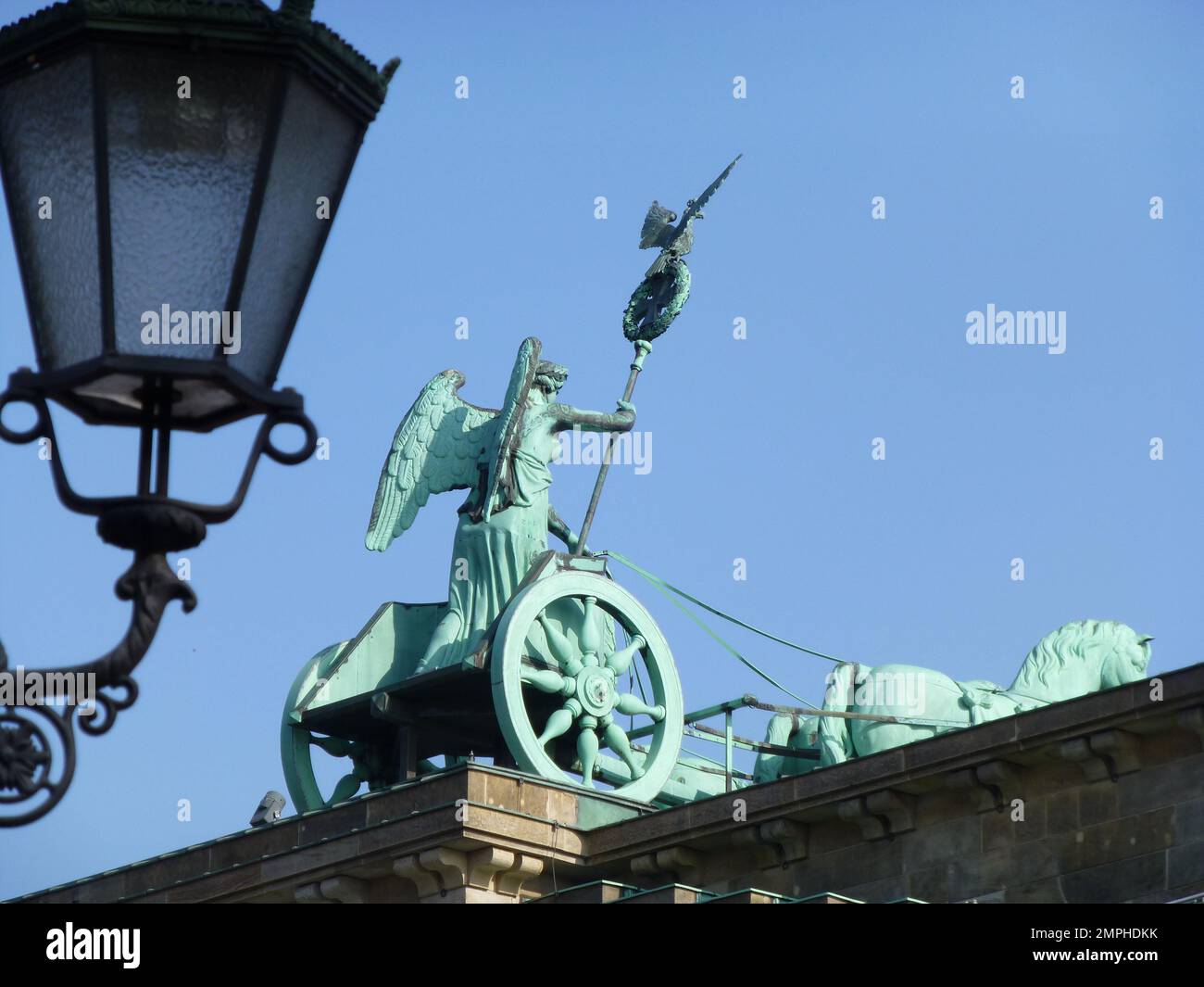 Statua Quadriga porta di Brandeburgo Berlino Foto Stock