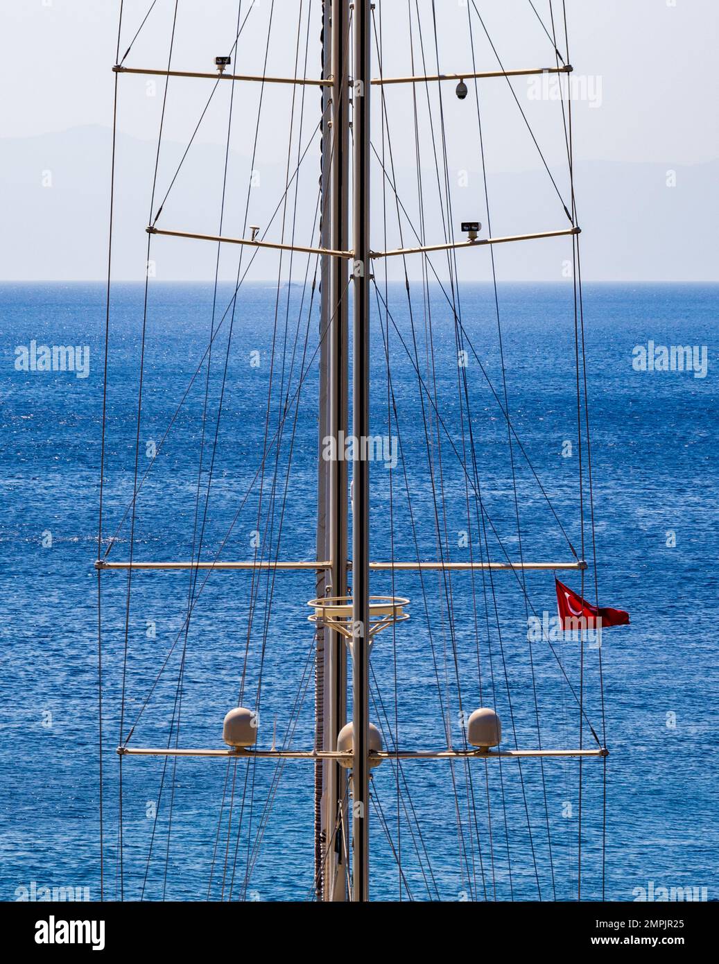 primo piano del montante dello yacht Foto Stock