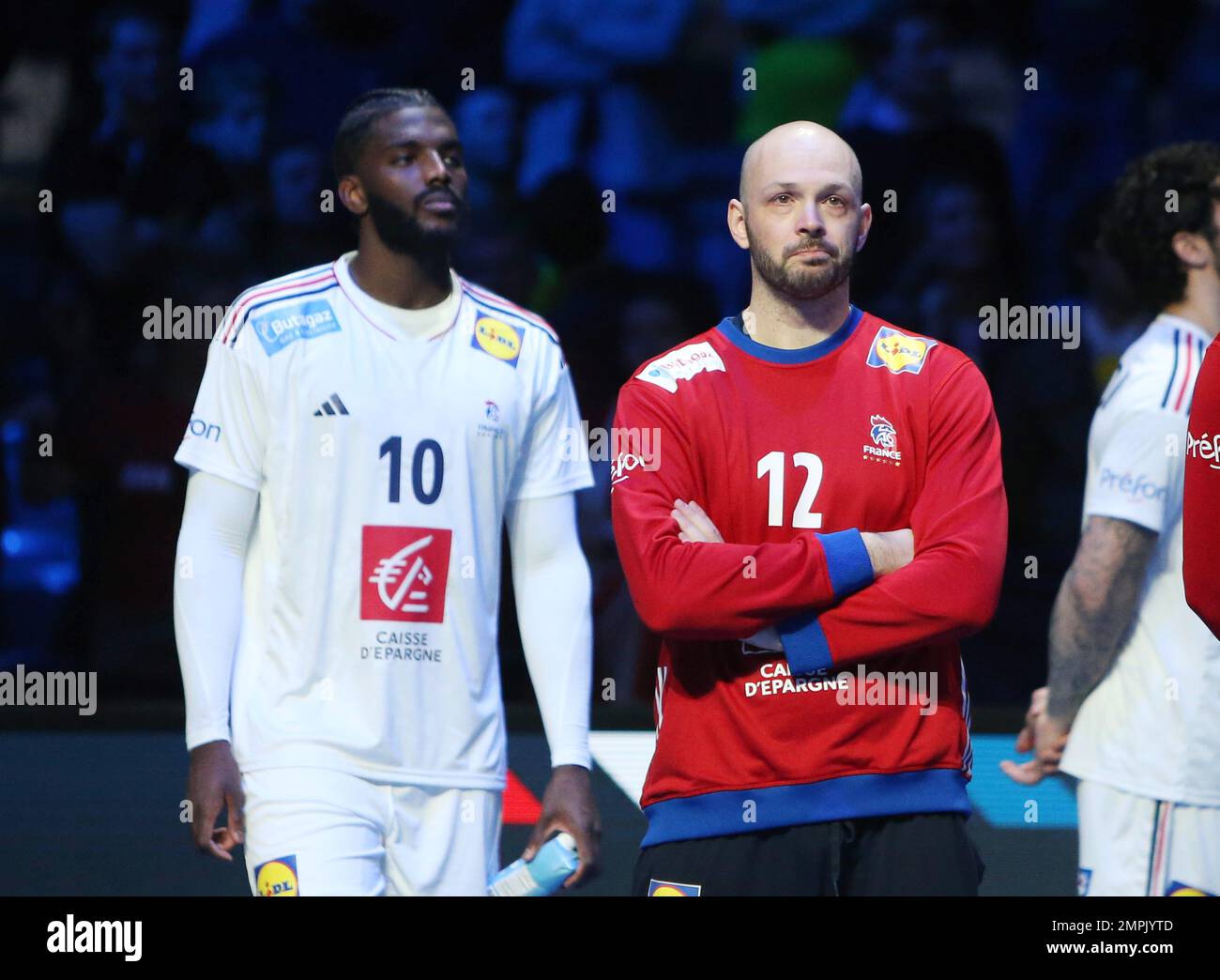 Vincent Gerard di Francia durante il Campionato Mondiale IHF Men's 2023, finale di Handball tra Francia e Danimarca il 29 gennaio 2023 alle Tele2 Arena di Stoccolma, Svezia - Foto: Laurent Lairys/DPPI/LiveMedia Foto Stock