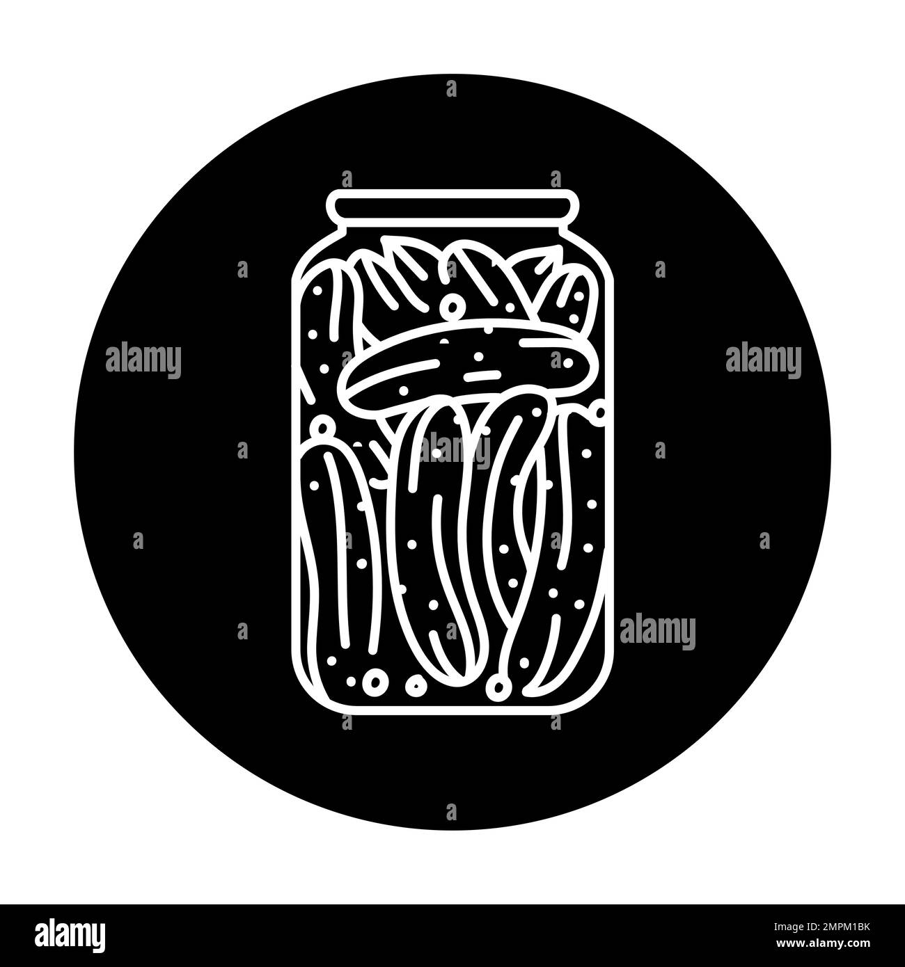 Cetrioli sott'aceto in un'icona a righe colorate in vaso. Cibo in scatola fatto in casa. Illustrazione Vettoriale