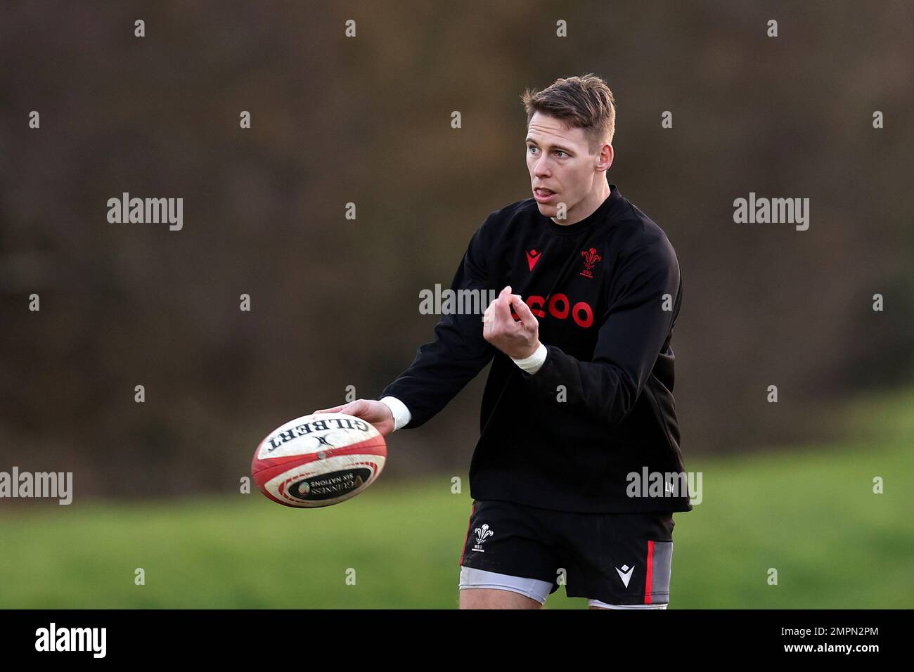 Cardiff, Regno Unito. 31st Jan, 2023. Liam Williams del Galles durante la sessione di rugby del Galles, vale of Glamorgan martedì 31st gennaio 2023. La squadra si sta preparando per la partita di campionato Guinness Six Nations contro l'Irlanda questa settimana. pic di Andrew Orchard/Andrew Orchard SPORTS photography/Alamy Live News Credit: Andrew Orchard SPORTS photography/Alamy Live News Foto Stock