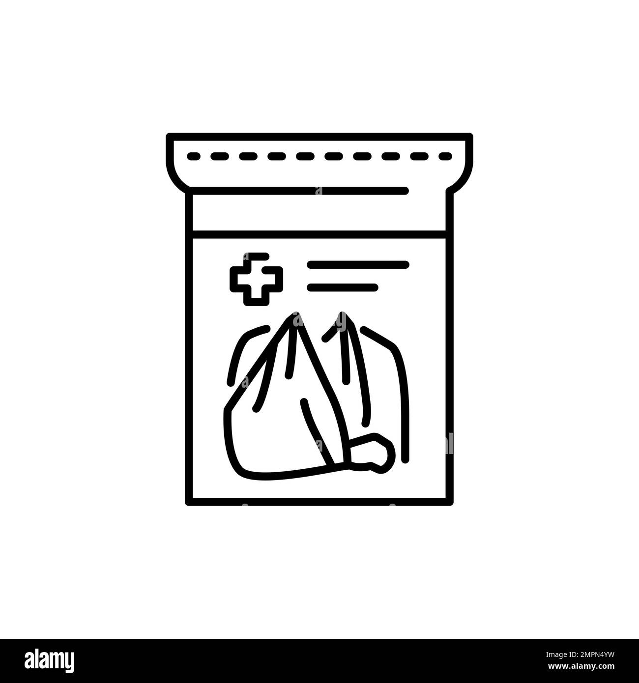 Icona a linee di colore a bendaggio triangolare. Pronto soccorso. Assistenza medica. Illustrazione Vettoriale