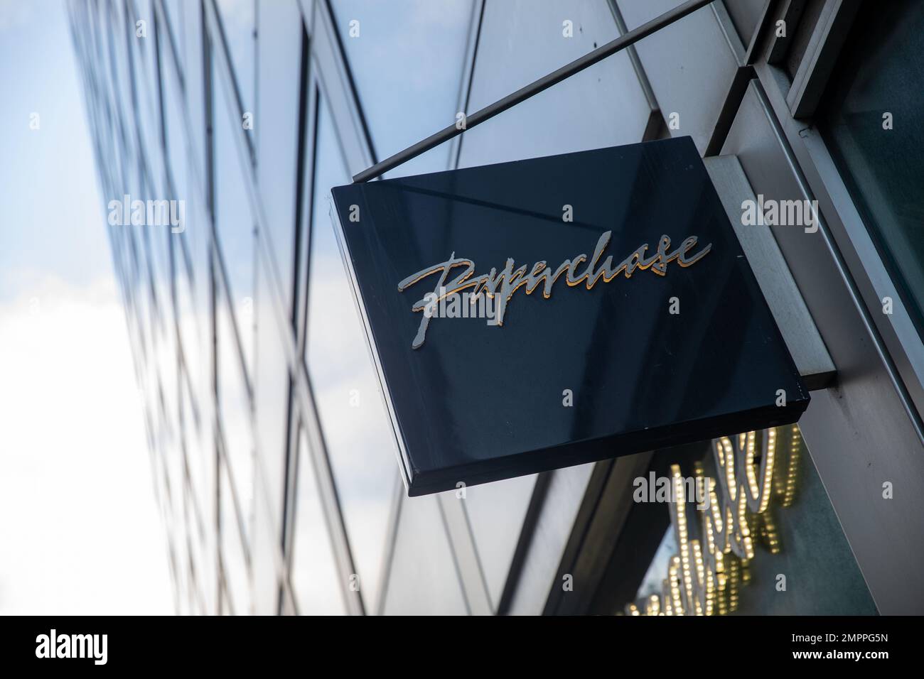 Un negozio di Paperchase chiuso a Londra quando Paperchase entra in amministrazione come Supermarket Tesco acquista il marchio di cancelleria ma non è negozi in Fenchurch Street. Foto Stock