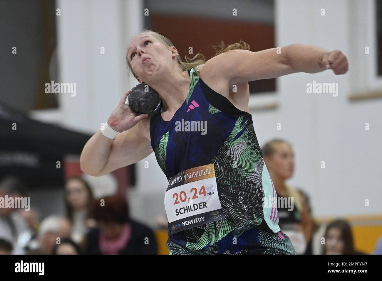 Nehvizdy, Repubblica Ceca. 31st Jan, 2023. Jessica Schilder, olandese, compete nel colpo di scena durante l'incontro Star in Nehvizdy indoor athletics della categoria Silver del World Indoor Tour, il 31 gennaio 2023, a Nehvizdy, Repubblica Ceca. Credit: Josef Vostarek/CTK Photo/Alamy Live News Foto Stock