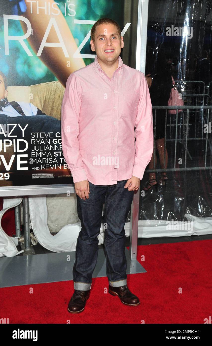 Jonah Hill alla prima di 'Crazy stupid Love' al Teatro Ziegfeld di New York, NY. 7/19/11. . Foto Stock