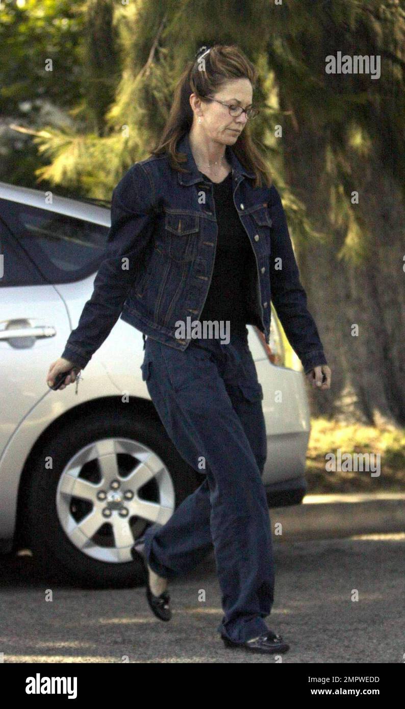 Esclusivo!! L'attrice Diane Lane è stata vista fuori e circa questo pomeriggio prima di dirigersi all'aeroporto per un volo fuori di Los Angeles. L'attrice di 44 anni, che è stata vista casualmente vestita di jeans, è sposata con l'attore Josh Brolin. Los Angeles, California. 5/14/09. Foto Stock