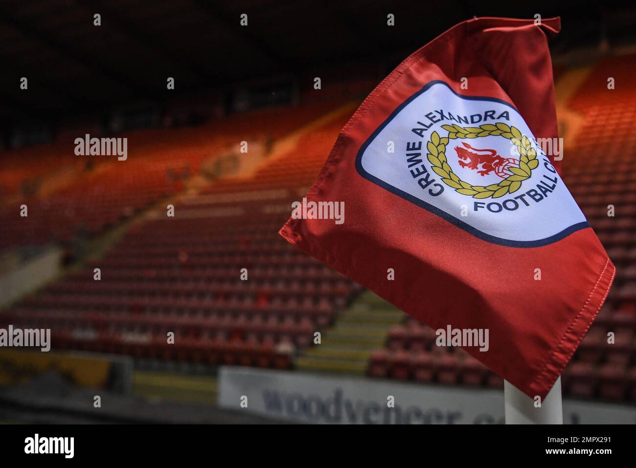 Vista generale prima della partita della Sky Bet League 2 Crewe Alexandra vs Stockport County all'Alexandra Stadium, Crewe, Regno Unito. 31st Jan, 2023. (Foto di ben Roberts/News Images) a Crewe, Regno Unito, il 1/31/2023. (Foto di ben Roberts/News Images/Sipa USA) Credit: Sipa USA/Alamy Live News Foto Stock