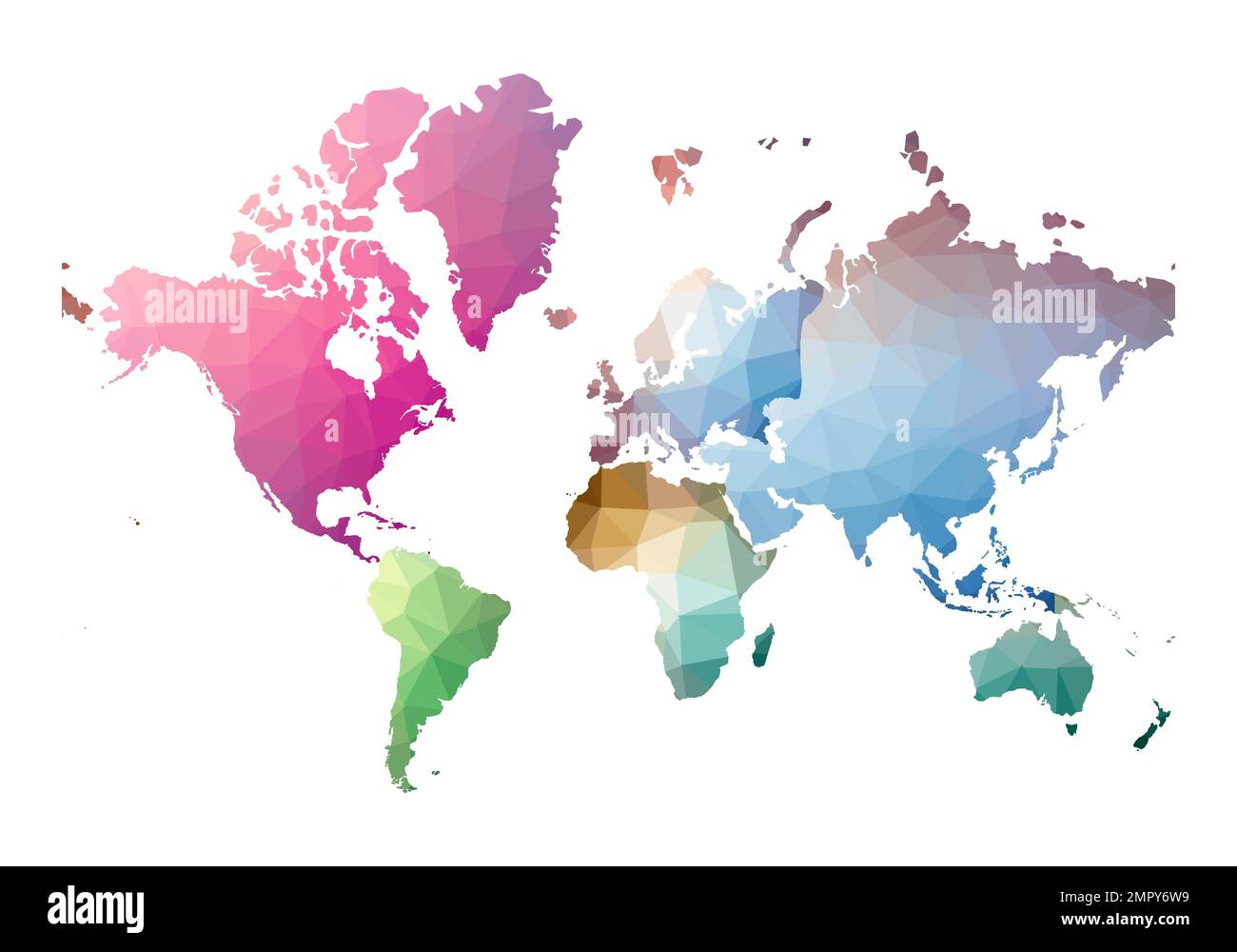 Mappa del mondo in un fantastico stile a basso contenuto di poli. Illustrazione vettoriale. Illustrazione Vettoriale Mappa del mondo in un fantastico stile a basso contenuto di poli. Illustrazione vettoriale. Illustrazione Vettoriale