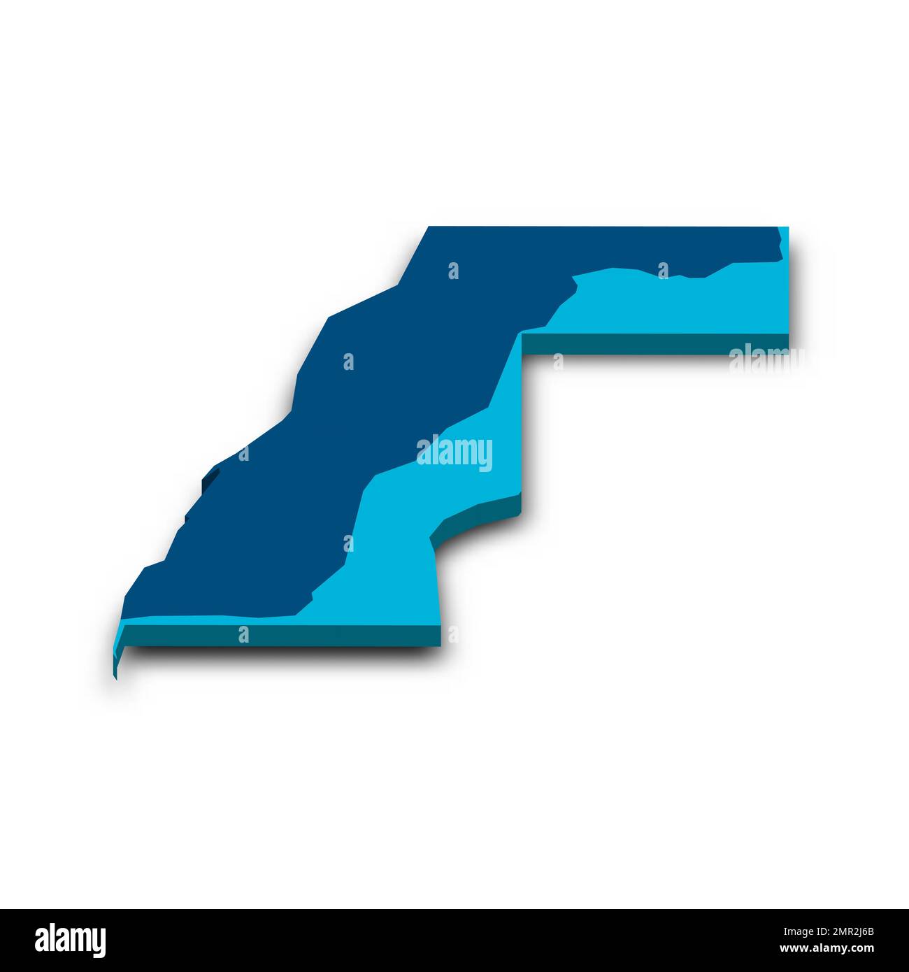 Mappa del Sahara occidentale della terra divisa dal Muro Marocchino Illustrazione Vettoriale