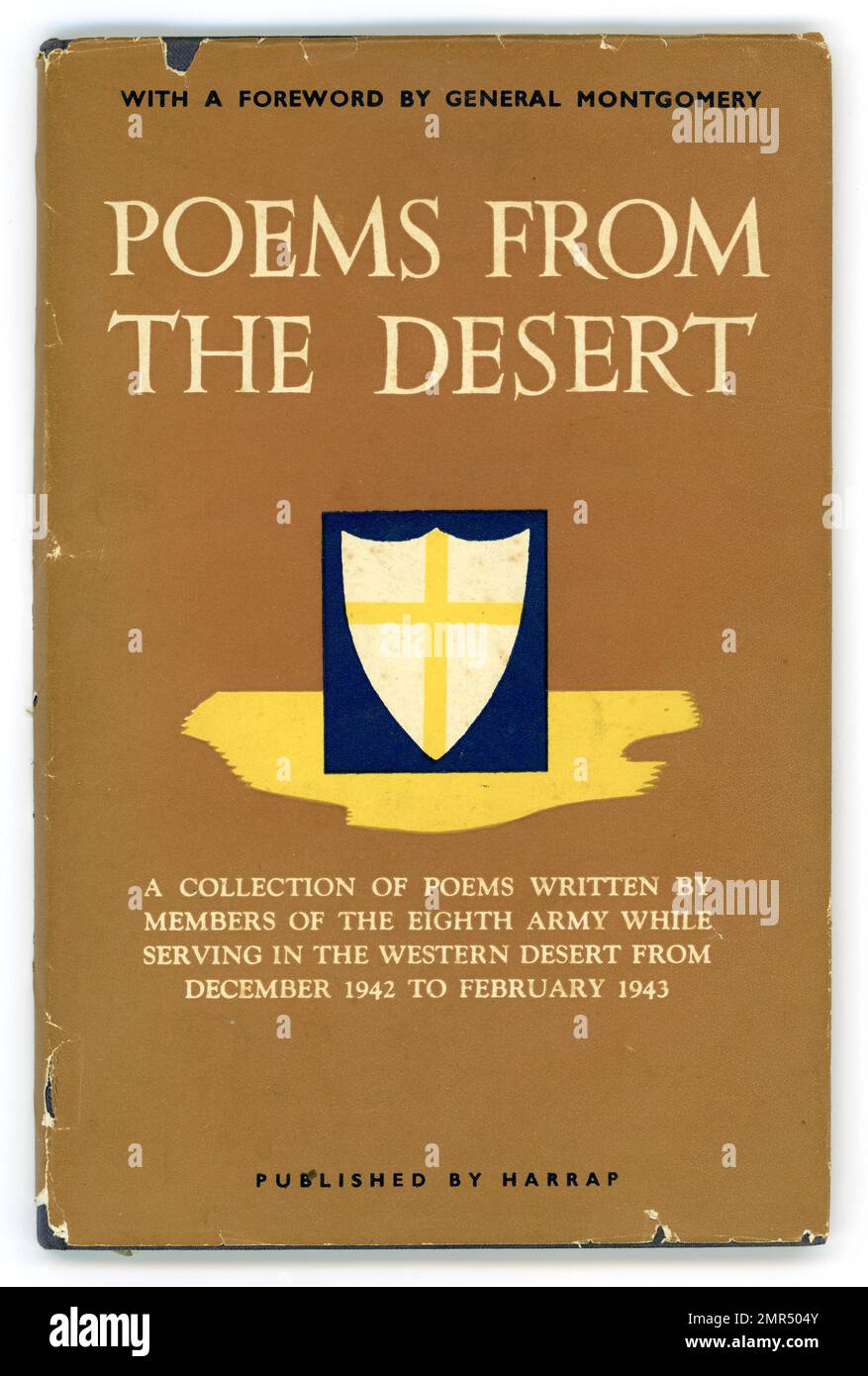 Copertina originale del libro intitolata Poems from the Desert - versetti dei membri dell'esercito del 8th, 1st edizione 1944, in avanti dal generale Montgomery Foto Stock