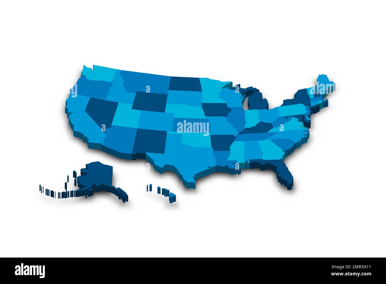 Mappa politica degli Stati Uniti d'America delle divisioni amministrative Illustrazione Vettoriale