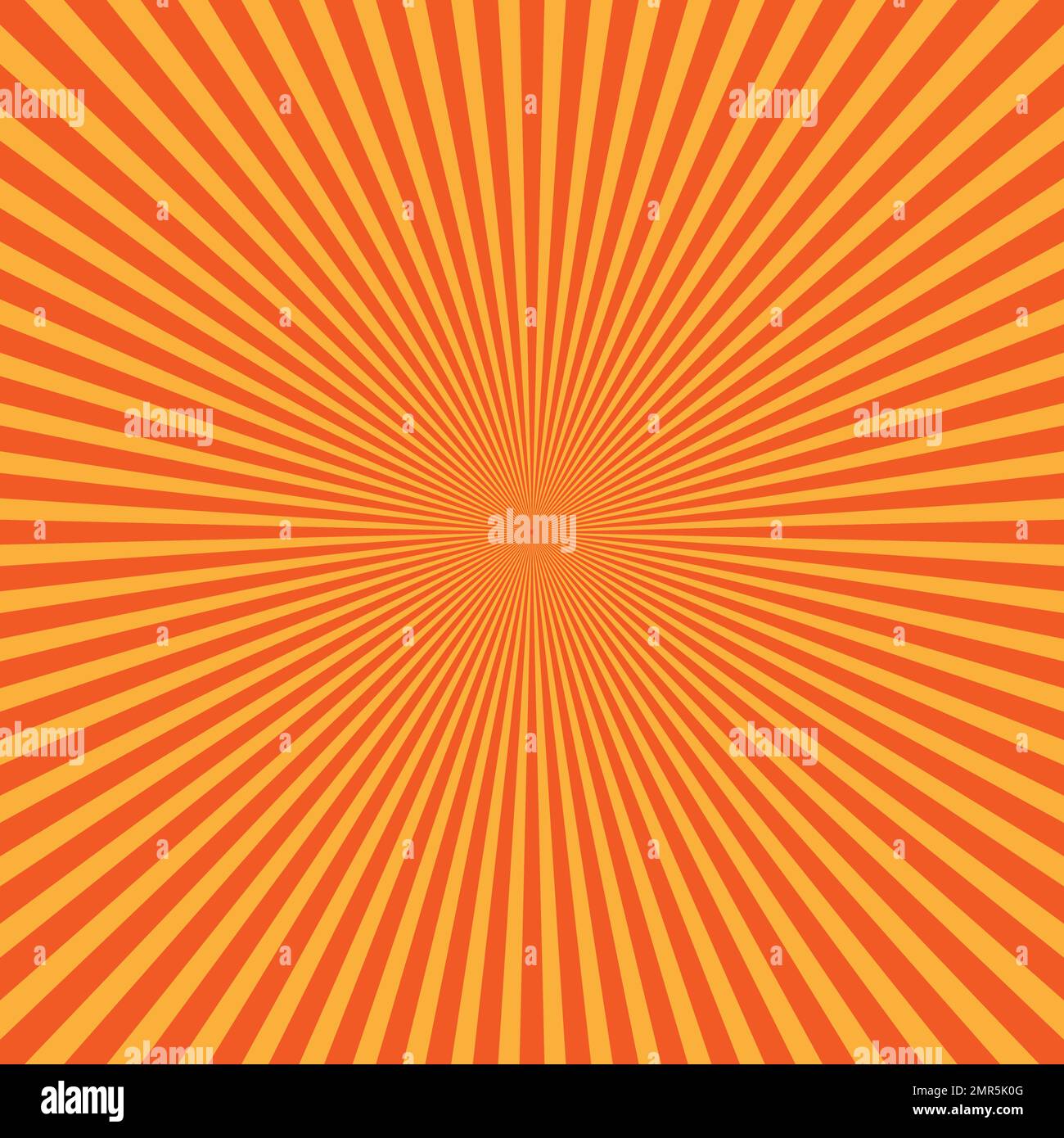 Raggi di luce giallo-arancio in disposizione radiale. Tema raggi di sole. Schema di sfondo astratto. Illustrazione vettoriale Illustrazione Vettoriale